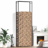 Stovas malkoms matinės juodos spalvos 110x28x312cm plienas