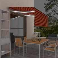 Markizė su uždanga/LED/vėjo jutikliu oranžinė/ruda 35x25m
