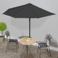 Balkono skėtis su aliuminiu stulpu juodas 300x155x223cm