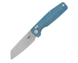 Bestech Slasher Blue Micarta sulenkiamas peilis D2 (BG56C-1)