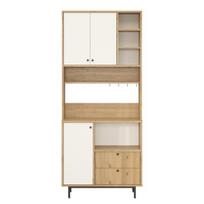 Daugiafunkcinė spintelė Hanah Home RE6-SW ąžuolas/balta, metalinės kojelės, aukšta spintelė