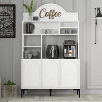 Prie sienos tvirtinama virtuvės spintelė Hanah Home Lyon 120 balta juoda melamino
