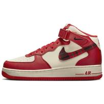 Nike Air Force 1 Mid 07 LX Raudonos languotos Unisex sportbačiai Šviesiai dramblio kaulo spalvos University-Red Juodi DV0792-101 40 beige