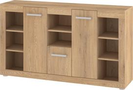 Komoda Meblocross Viki VIK-01 didelė, klasikinio stiliaus, ruda MDF