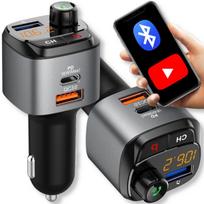 Automobilinis Fm siųstuvas Bluetooth, Qc 3.0 įkroviklis, laisvų rankų įranga