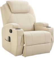 Extralink RECLINING MASSAGE CHAIR WITH FOOTREST, WHITE