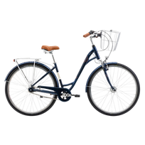 Bicycle ROMET Art Deco Lux, with front basket, blue (L)