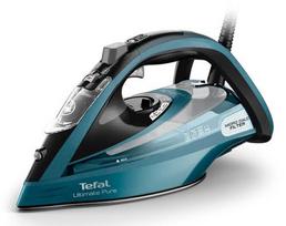 TEFAL Ultimate Pure FV9851E0 iron – Dry  AND  Steam iron with Durilium AirGlide soleplate and Autoclean technology, 3200 W, Black, Blue