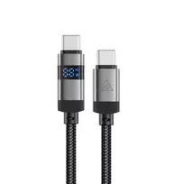 Acefast C15-03 data transfer and charging cable | USB-C to USB-C | 60W | with LED display | 1.2m | black