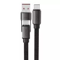 Acefast C13-05 2-in-1 data transfer and charging cable | USB-C to USB-A, USB-C | 15W | 0.2m | black