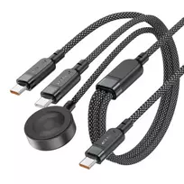 Acefast C6-11 3-in-1 data transfer and charging cable | USB-C to USB-C, Qi | 100W | 1.2m | black