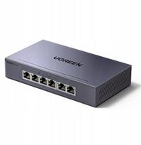 UGREEN 6 Ports Gigabit Unmanaged PoE Plus Switch 4 PoE Ports 60 W Metal Grey CM753