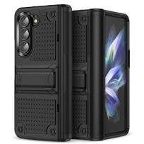 „Samsung Z Fold 5“ nešiojamas matinis kickstand Coque dėklas, skirtas „Samsung Galaxy Z Fold 5 Fold5 5G Zfold5“ smūgiams atsparus dangtelis Samsung z fold 5 juoda