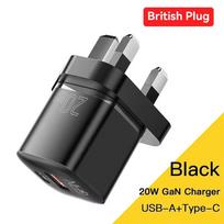 20W GaN USB-C PD Fast Charger, QC3.0 Quick Charger for iPhone 14/13/12/11 Pro Max/Mini, iPad, and More EU Plug balta