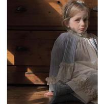 2025 Spring Girls' Forest Stitch Lace Cardigan & Wide-Leg Pants Set Size 100 gray
