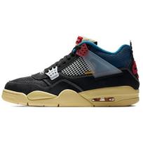 Union LA x Air Jordan 4 Retro Off Noir Unisex Sportbačiai Juodi Brigade-Blue Tamsiai-Dūminiai-Pilki DC9533-001 37.5