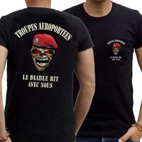 Prancūzijos svetimšalių legionas TAP Parašiutininkų Ženklelis Kaukole T-shirt Trumpomis rankovėmis Laisvalaikio 100% Medvilnė Apvalus kaklas Vasarinis vyriškas T-shirt S