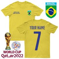 Personalizuoti Brazilijos marškinėliai Futbolo vardas Numeris T-shirt #WC S