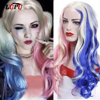 Ilgas perukas Cosplay perukas moteriškas gradientas Lolita perukas Sintetinis plaukas karščiui atsparus pluoštas Helovino perukas LUPU 60CM