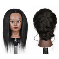 Kirpykla Kosmetologija Afro plaukų manekeno galvutė 14in Light Black A