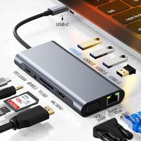 11-in-1 USB-C praplėtimo stotelė MacBook, Apple, Huawei nešiojamiems kompiuteriams 11 in 1 2110 Patent Edition