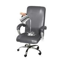 Atsparus vandeniui biuro fotelio užvalkalas Elastingas PU odinis kompiuterio kėdės užvalkalas Storas besisukančios kėdės dėklas Funda Silla Escritorio L With Armrest cover