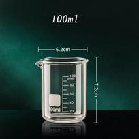 Aukšto borosilikatinio stiklo matavimo indas Skaidrus skalės indas Laboratorinis stiklinis indas Virtuvės kepimo matavimo indas 50/100/150/250/500/1000ml 50-1000ml