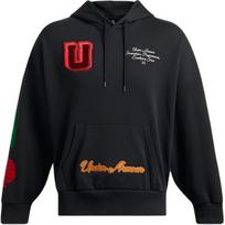 Under Armour Icon Logo Embroidered Vintage Sports Hoodie Men Hoodies Black 1389262-001 XL black