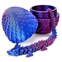 1/2 vnt. 3D spausdintas drakono kiaušinis su drakonu, visiškai artikuliuojamas drakono modelis, judinamas, pasukamas, artikuliuotas stalo ornamentas, vaikiškas žaislas