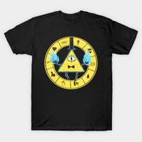 Men Black Print T-shirt Super Large TShirt bill cipher gravity falls white background No-Cut Transfer Paper Print Cotton Tshirt M juoda