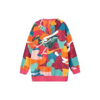 Nike Triušio Metų Kinų Naujųjų Metų Kolekcija Grafiti Stiliaus Prancūziškas Terry Aukšto Juosmens Megztas Gobtuvukas Moteriški Viršutiniai Drabužiai Daugiaspalvis FD6685-681 L