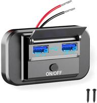 12V-24V Automobilinis įkroviklio lizdas PD 30W ir QC 3.0 18W USB C Dviem prievadais Greito įkrovimo Lizdo Panelė su mygtukiniu jungikliu Kemperiui, Valtims, Automobiliui
