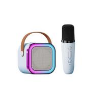 Mėgaukitės vakarėliu - Nešiojama K12 Bluetooth karaoke sistema su 5.3 PA garsiakalbių sistema, belaidžiais mikrofonais namų pramogoms Single wheat mėlyna