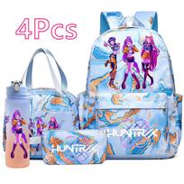 4 vnt./rinkinys Animacinis K-Pop spausdintas Kuprinė Rankinė Pieštukinė su 750 ml Vandens Buteliuku Paaugliui Berniukui Mergaitei Mokyklinė Didelės Talpos Knygų Krepšys Mochila