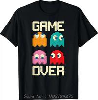 Game Over 80s Oversized T-shirt Nostalgia Arcade Ghost Gamer Men's Clothing Demand Fitness T Shirt Women Cotton Tshirt S