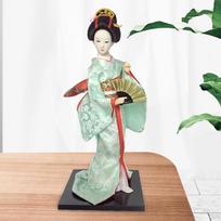 12 colių japonų geišos azijietiškos lėlės ponios statulėlės Etninės lėlės lentynai Light Green