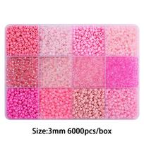 6000 vnt. / rinkinys Sėklų karoliukų rinkinys 3 mm stiklo karoliukų rinkinys, skirtas pasidaryk pats. 3mm 1set/box
