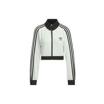 Adidas Originals Trumpas striukė Spalvų blokas Retro sportinis Stovintis apykaklė Striukė Moteriška striukė Lininė-žalia IY9460 S white