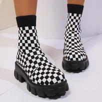 Moteriški Ankle Boots Lengvi Laisvalaikio Batai Moteriški Madingi Kojinės Tipo Batai Megzti Žieminiai Vidutinio Ilgio Platforminiai Batai De Mujer 35