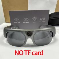 Daugiafunkcis „Bluetooth“ išmaniųjų akinių fotoaparatas, 2k nuotraukų ir vaizdo įrašymas, muzikos / skambučių / sporto / kelionių / vairavimo / verslo akiniai nuo saulės no SD card juoda