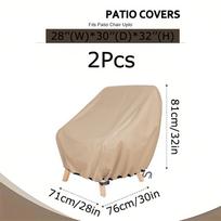 2 vnt. Lauko kėdės apsauginis užvalkalas Oksfordo audinio kėdės užvalkalas Chaki spalvos Vandeniui atsparūs kėdžių užvalkalai 2 vnt. Patvarūs lauko sėdynių apsaugai 71*76*81cm chaki