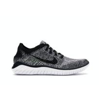 Nike Free RN Flyknit 2018 Balti Juodi Moteriški Sportbačiai 942839-101 36.5