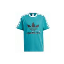 Adidas Originals Logotipo Spalvų Bloko Dryžuoti Sportiniai Marškinėliai Vyriški Viršutiniai Drabužiai Arkties Mėlynumo IW6311 M