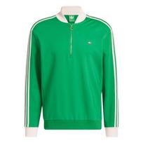 Adidas Originals 3 juostelių 1/4 užtrauktuko džemperis Golfo serija Madingas universalus patogus dryžuotas ilgomis rankovėmis džemperis Vyriškas džemperis Žalias JP2061 S