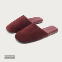 Aukščiausios klasės minimalistiniai tikros odos ir zomšos šlepetės - Neslystantis padėklas, Unisex, Visų sezonų patalpų avalynė 36/37 (fits 35-36)