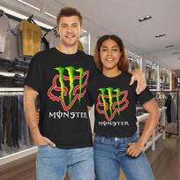Fox Racing Monster Energy Gėrimo Logotipo Grafikos Medvilniniai Unisex Marškinėliai S