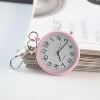Pocket Watches Nurse Pocket Watch with Keyring Doctors Student Exam Quartz Watch Medical Vintage Watch Child Gift rožinė