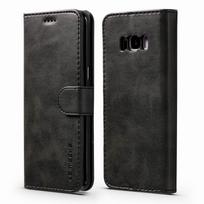 Knygos dėklas, skirtas Samsung Galaxy S8 Plus dėklas Atverčiamas odinis piniginės dangtelis Samsung S8 Plus dėklas Prabangus senovinių telefonų dėklai Kortelių laikiklis For Samsung S8 juoda