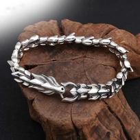 Tikra S925 Sterling Silver Viking Jewelry Sunkaus drakono mastelio apyrankė vyrams 22 cm vintažinio punk stiliaus 18cm