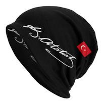 Ataturkas su Turkijos vėliava Kepurės su pomponu Kepurės Unisex Moterims Unisex Trend Žieminė šilta megzta kepurė Suaugusiems Turkijos lyderis Kepurės Beanies Hat